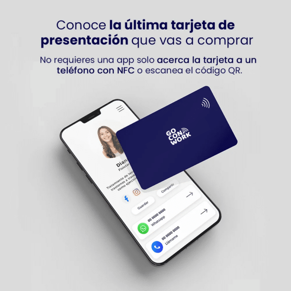 Tarjeta de presentación digital NFC personalizada con QR de GoConWork